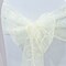 10 Pieces Ivory Embroidered Organza Chair Sashes Sheer Elegant Chair Bows 8"x108"